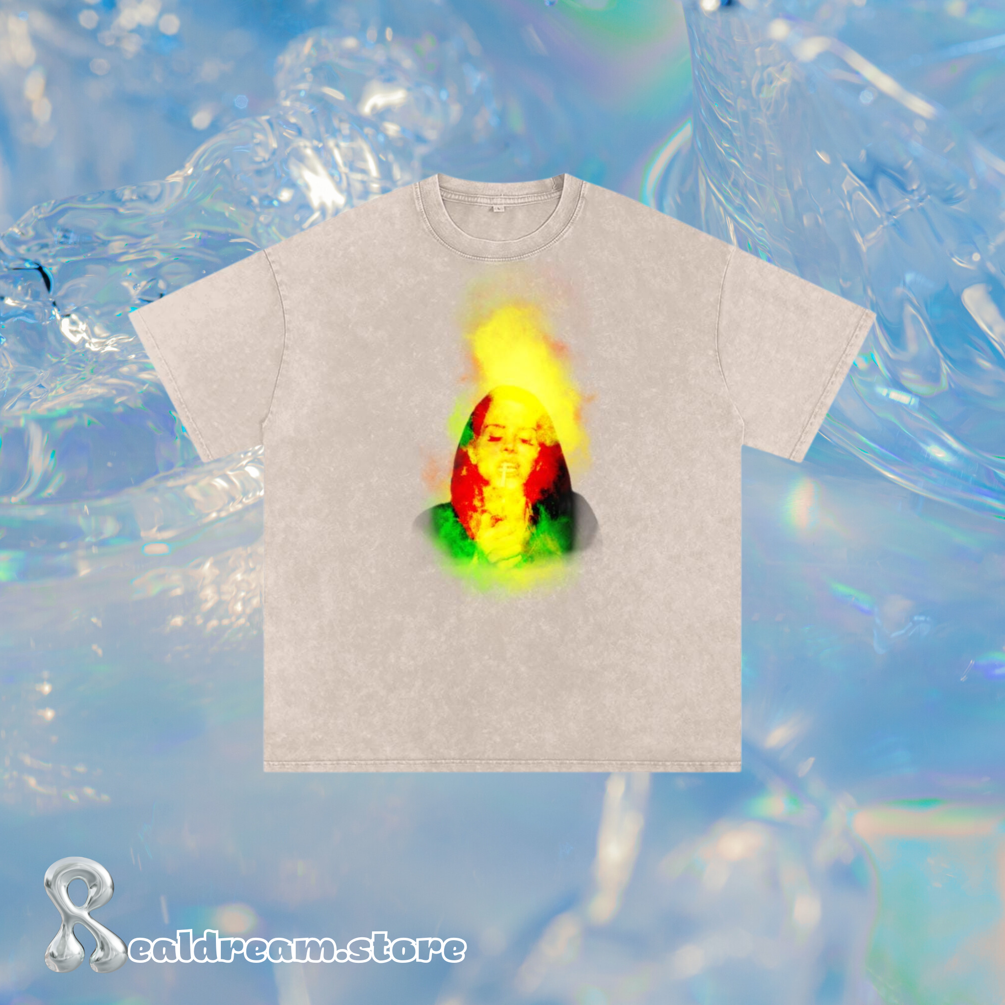 Lana Del Rey Nebula Smoking Acid Wash Oversize T-Shirt